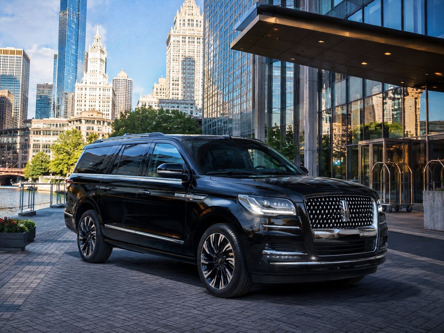 Executive SUV Hotel Arrival Group airport transportation — SUV and van ready for a team airport transfer