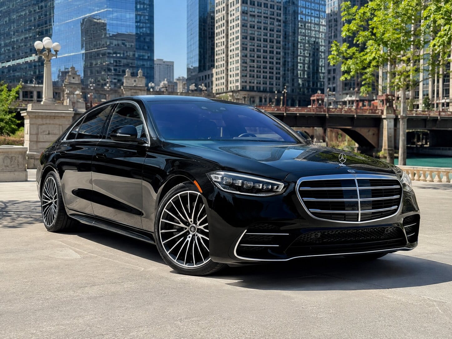 Luxury Sedan Riverwalk Luxury sedan for a chauffeured ride from Madison