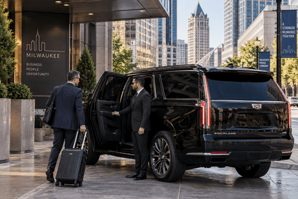 Sedan interior for a long-distance limo journey