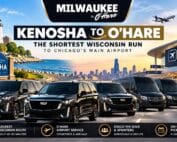 Kenosha to O'Hare car service by Milwaukee to O'Hare, Cadillac Escalades and Mercedes Sprinter vans at the O'Hare terminal