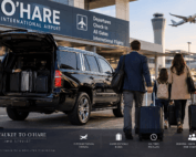 Milwaukee to O’Hare international flight transportation with black luxury SUV and luggage for ORD departure