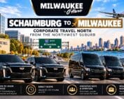 Schaumburg to Milwaukee car service by Milwaukee to O'Hare, Cadillac Escalades and Mercedes Sprinter vans for corporate travel