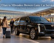 O'Hare to Milwaukee Brewers game car service with a black 2026 Cadillac Escalade for baseball fans arriving at Chicago O'Hare Airport.